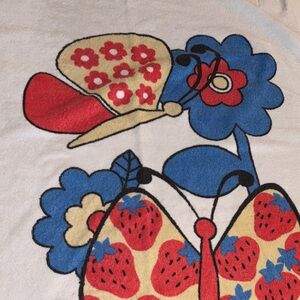KMART 1960s BEACH TOWEL Butterfly and Flower VTG KMART BEACH TOWEL 60s